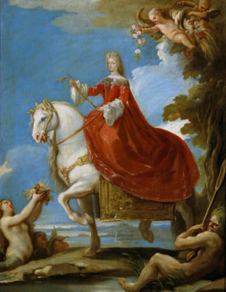 Maria Anna of Neuburg, Queen of Spain, on Horseback, between 1693 and 1694. Creator: Luca Giordano.