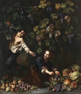 Children picking fruit, 1650. Creator: Michelangelo Cerquozzi.