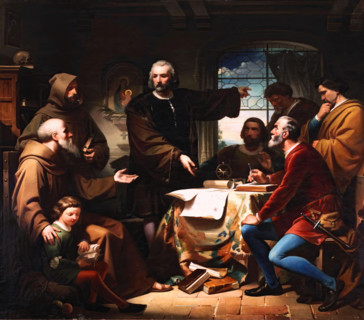 Christopher Columbus in the Convent of La Rábida, 1856. Creator: Eduardo Cano de la Peña.