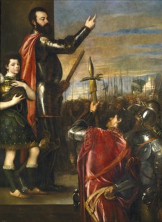 Alfonso d'Avalos Addressing his Troops, between c1540 and c1541. Creator: Titian.