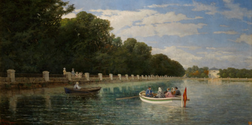 Retiro Pond, 1880. Creator: Cristóbal Férriz y Sicilia.
