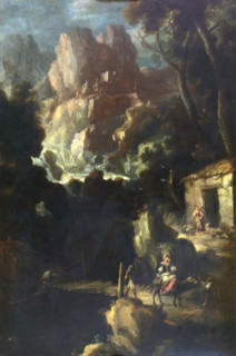 Landscape with waterfall, 17th century. Creator: Bartolomé Esteban Murillo.