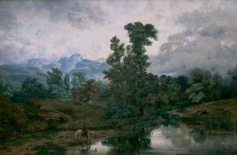 Landscape at El Pardo, Mist rising, 1866. Creator: Antonio Muñoz Degrain.