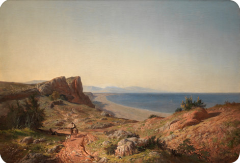 A Landscape. Recollections of Andalusia: the Mediterranean coast near Torremolinos, 1860. Creator: Carlos de Haes.