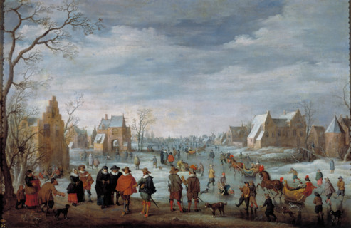 Winter Landscape with Skaters, 1629. Creator: Joost Cornelisz Droochsloot.