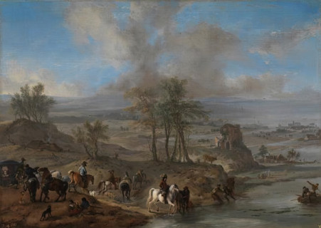 Hunting Party and Fishermen, between 1660 and 1662. Creator: Philip Wouverman.