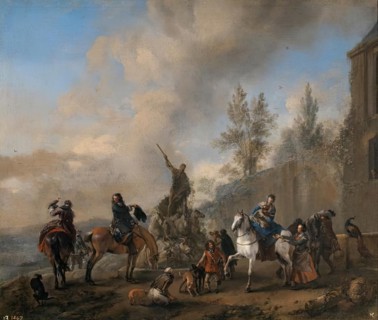 Falconers setting out on a Hunt, before 1665. Creator: Philip Wouverman.