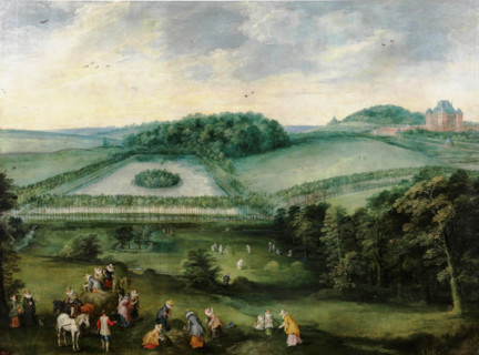 Excursion in the Countryside of Infanta Isabel Clara Eugenia, 1600-1625.  Creators: Jan Brueghel the Elder, Joos de Momper, the younger.