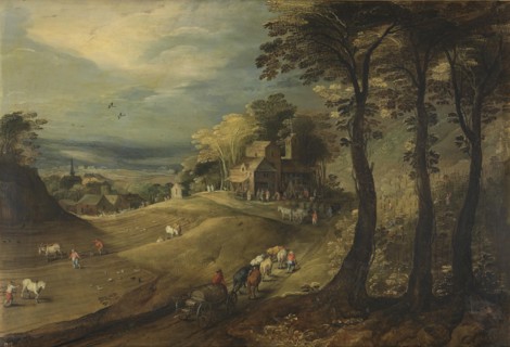 A Farm, c1600-1635. Creators: Jan Brueghel the Elder, Joos de Momper, the younger.