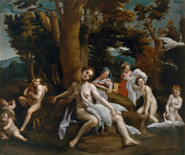 Leda and the swan, 1604. Creator: Eugenio Cajés.