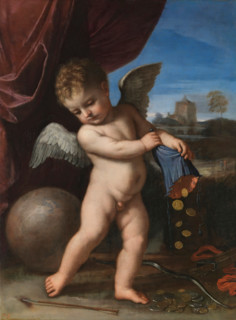 Cupid spurning riches, c1654. Creator: Guercino.