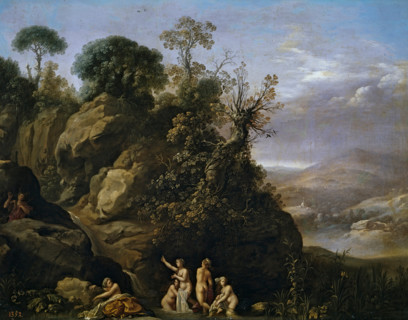 Diana bathing with her Nymphs, c1624. Creator: Cornelis van Poelenburgh.
