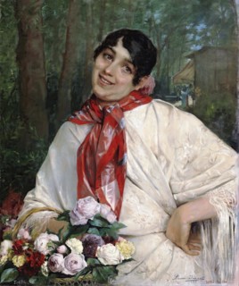 The Flower Girl, 1885. Creator: Cesar Alvarez Dumont.