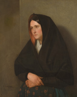 Woman with a rosary, 1856. Creator: Carlos Larraz y Micheto.
