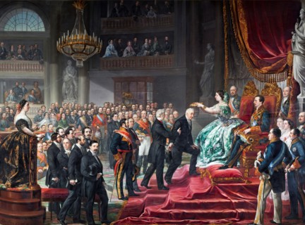 The coronation of Quintana, 1859. Creator: Luis López y Piquer.