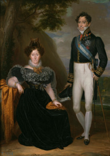 The Duke and Duchess of San Fernando de Quiroga, in front of a landscape, c1832. Creator: Rafael Tegeo Díaz.
