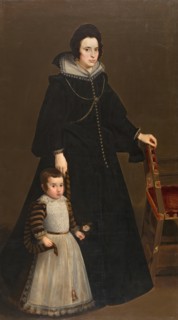 Doña Antonia de Ipeñarrieta y Galdós and Her Son Don Luis, c1632. Creator: Diego Velasquez.