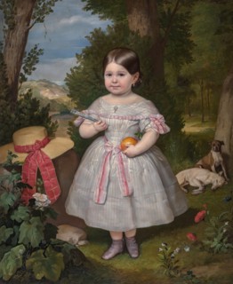 Portrait of a Young Girl in a Landscape, 1847. Creator: Carlos Luis de Ribera y Fieve.