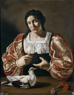 Woman with a Dove, between c1610 and c1620. Creators: Cecco del Caravaggio, Artemisia Gentileschi.