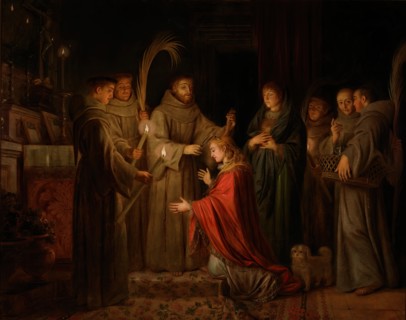 Saint Francis Cutting the Hair of Clare of Assisi, between c1787 and c1789. Creator: Antonio Carnicero.