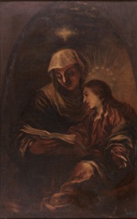 Saint Anne Teaching the Virgin to Read, 17th century. Creator: Francisco Herrera the Younger.