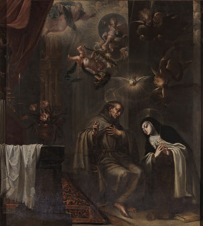 Saint Peter of Alcantara hearing Saint Teresa's confession, 2nd half of the 17th century. Creator: José García Hidalgo.