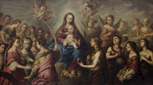 The Virgin with Saints and Angels, 17th century. Creator: Pedro Atanasio Bocanegra.