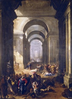 Expulsion of the Merchants from the Temple, c1670. Creator: Vicente Salvador Gomez.