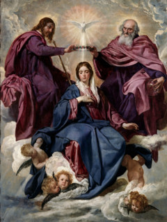 Coronation of the Virgin, between 1635 and 1636. Creator: Diego Velasquez.