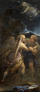 Jacob Wrestling with the Angel, (by Luca Giordano), 1694-1696. Creator: Luca Giordano.