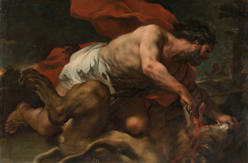Samson and the Lion, between 1694 and 1696. Creator: Luca Giordano.