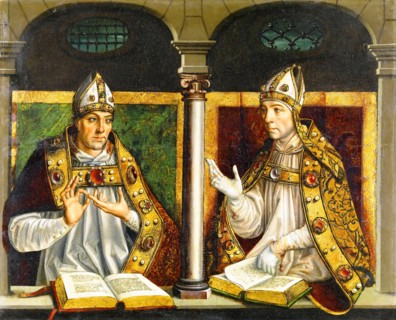 Saint Ambrose and Saint Augustine, between c1495 and c1500. Creator: Pedro Berruguete.