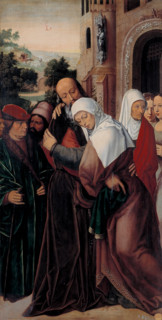 The Embrace of Saint Joachim and Saint Anne at the Golden Gate, c1528. Creator: Ambrosius Benson.