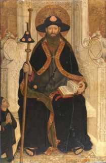 Saint James the Apostle with a Donor, c1450. Creator: Juan Rexach workshop.
