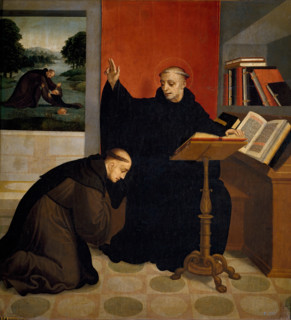 Saint Benedict Blessing Saint Maurus, between 1540 and 1545. Creator: Juan Correa de Vivar.