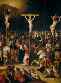 The Crucifixion, between 1600 and 1620 . Creators: Louis de Caullery, Jesus Christ.