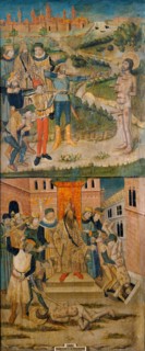 Martyrdom of Saint Sebastian and Saint Polycarp, c1470. Creator: Pedro García de Benavarre.