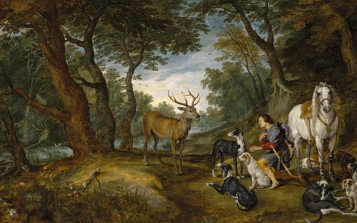 The Vision of St Hubert, between 1617 and 1620. Creator: Jan Brueghel the Elder.