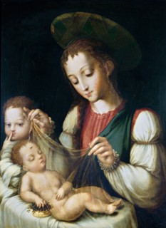 The Virgin and Child with the Infant Saint John the Baptist, c1570. Creator: Luis de Morales.