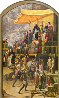 Saint Dominic Presiding over an Auto-da-fe, between c1493 and c1499. Creator: Pedro Berruguete.