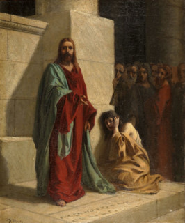 Christ and the Woman Taken in Adultery, 1869. Creator: Domenico Morelli.