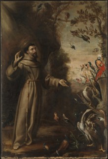 Saint Francis preaching to the birds, 1646. Creator: Juan Carreno de Miranda.