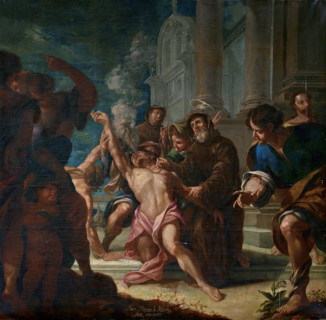 Saint Francis of Paola healing a possessed man, 1691. Creator: Juan Vicente de Ribera.