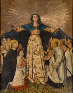Our Lady of Grace and the Grand Masters of Montesa, c1412. Creator: Antoni Peris.