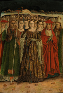 Saint Ursula with the Eleven Thousand Virgins, c1490. Creator: Master of the Once Mil Vírgenes.
