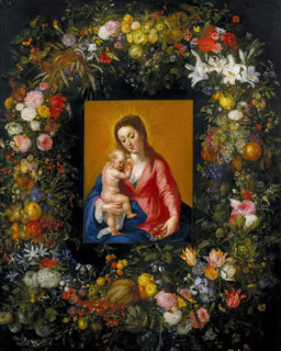 Garland with the Virgin and Child, c1621. Creators: Jan Brueghel the Elder, Hendrick van Balen I.