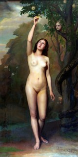 Eve picking the apple, 1871. Creator: Juan Antonio Vera Calvo.