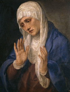 Mater Dolorosa with her Hands apart, 1555. Creator: Titian.