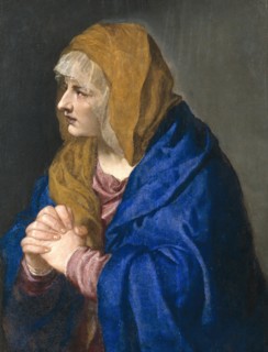Mater Dolorosa with Clapsed Hands, 1554. Creator: Titian.