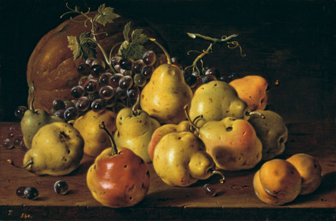 Still Life with Pears, Peaches, Grapes, and Melon, 1771. Creator: Luis Meléndez.